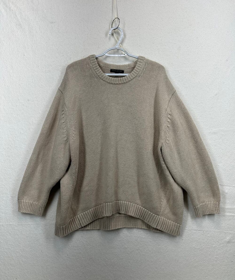 Banana Republic Beige Crewneck Cotton Blend Sweater SZ XL Preppy Basic